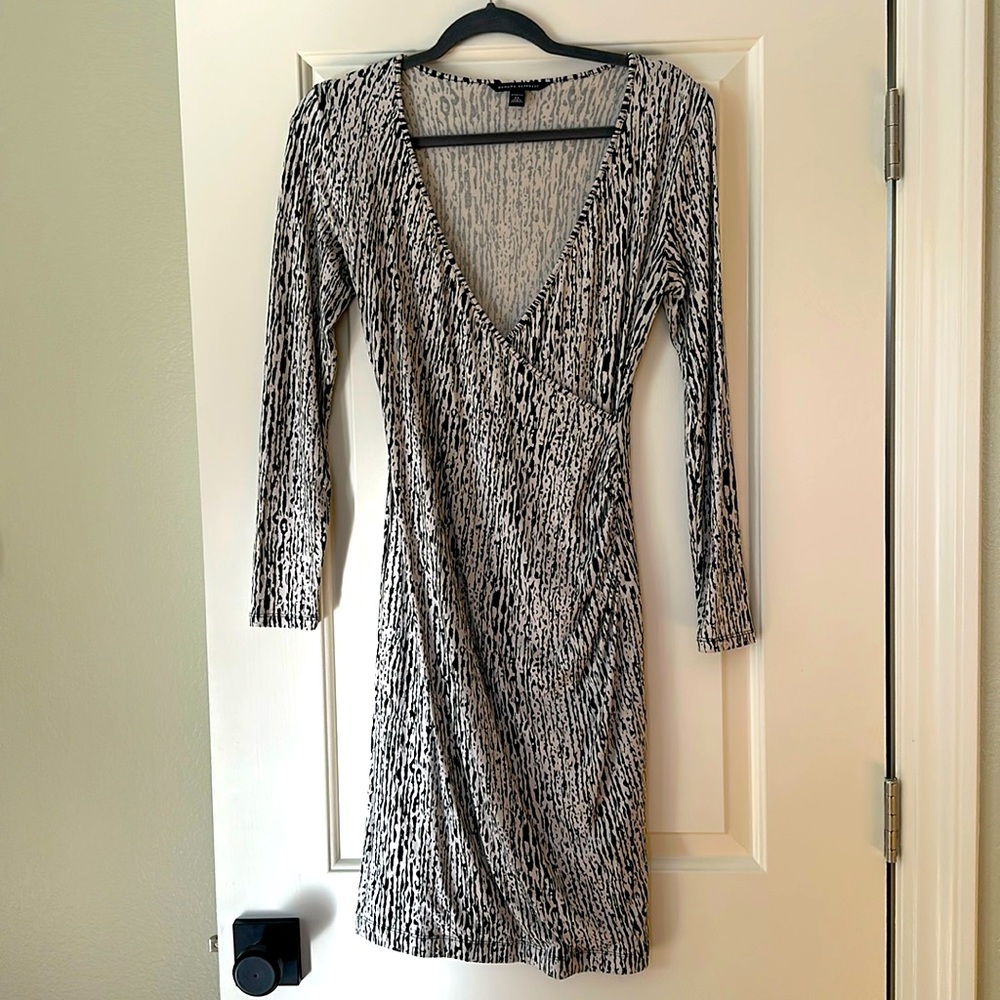 Banana Republic Abstract Print Wrap Style Dress - image 1